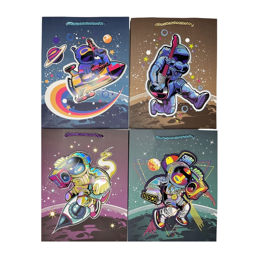 Bolsas de regalo Astronauta Galáctico pack x 12