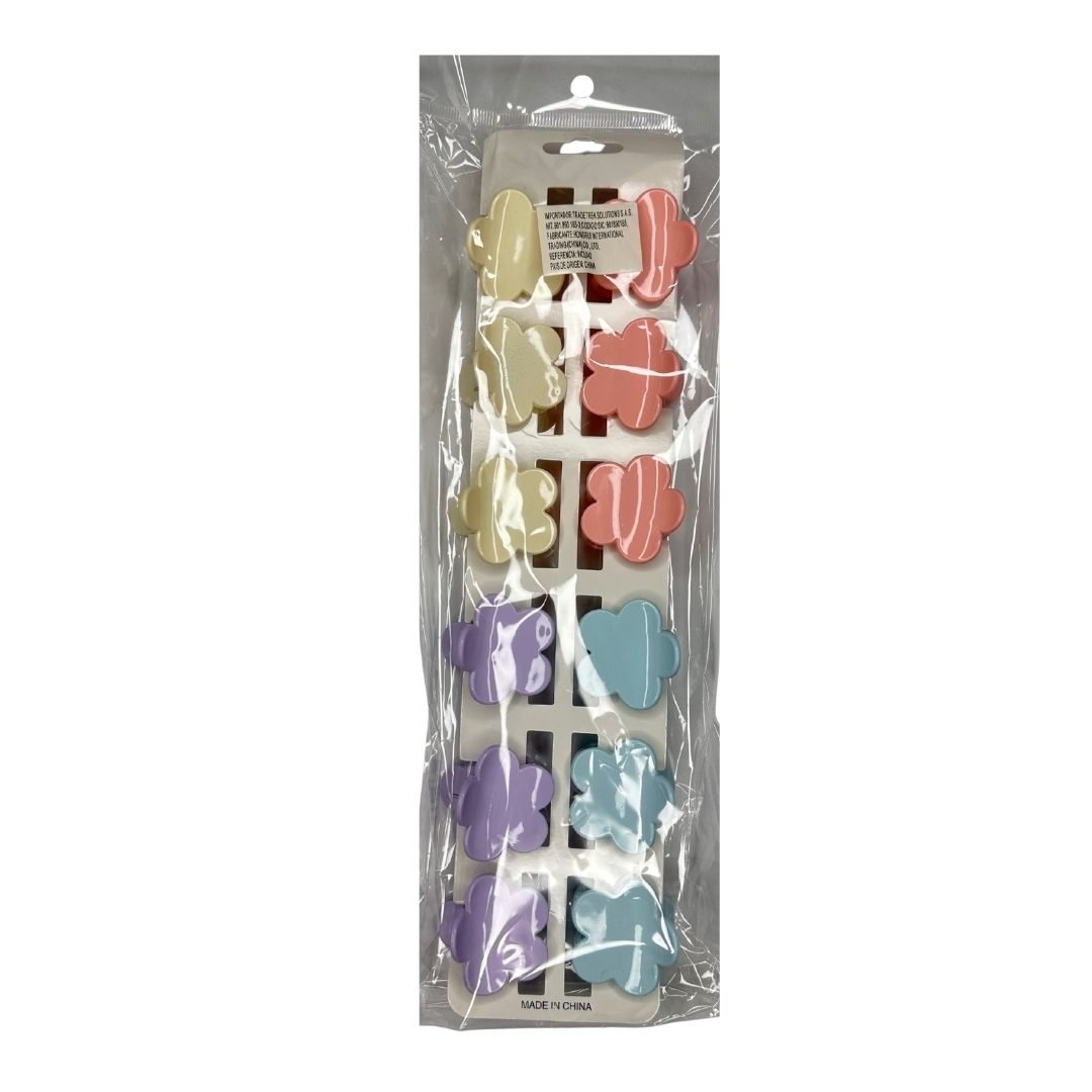Pinzas para cabello pastel flores x 12