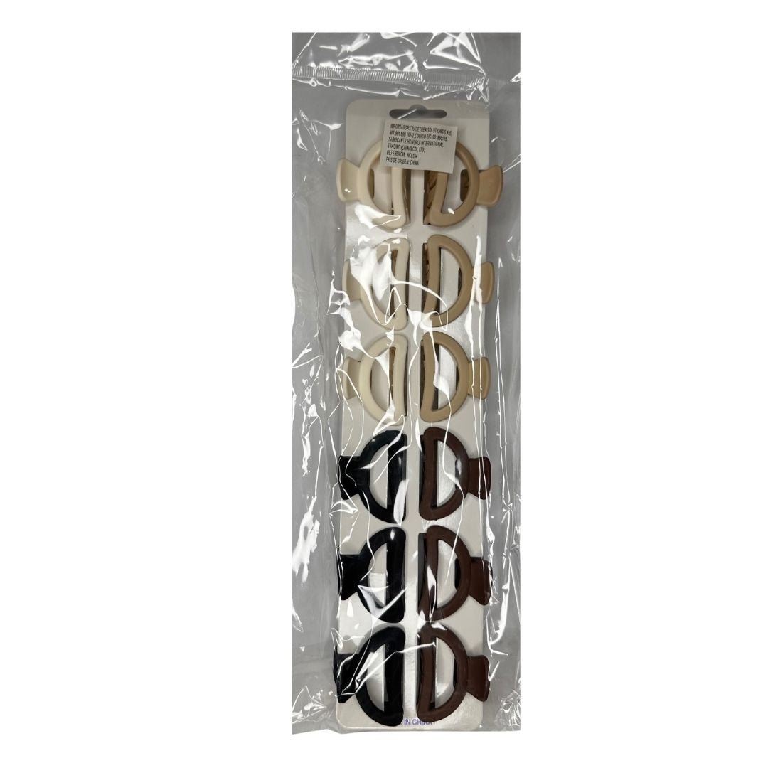 Pinzas para cabello opaca ovalada x 12