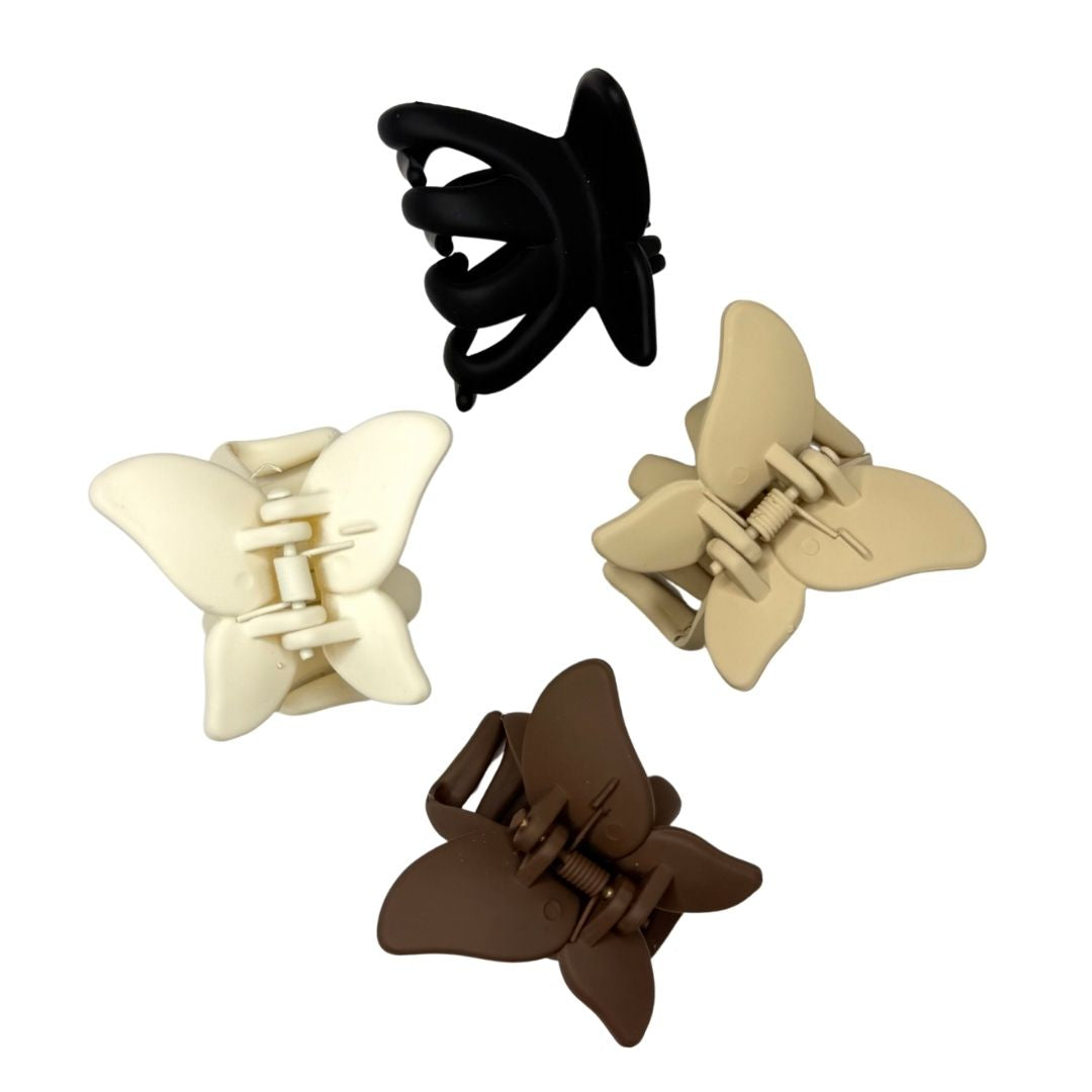 Pinzas para cabello opaca mariposa pequeña x 12