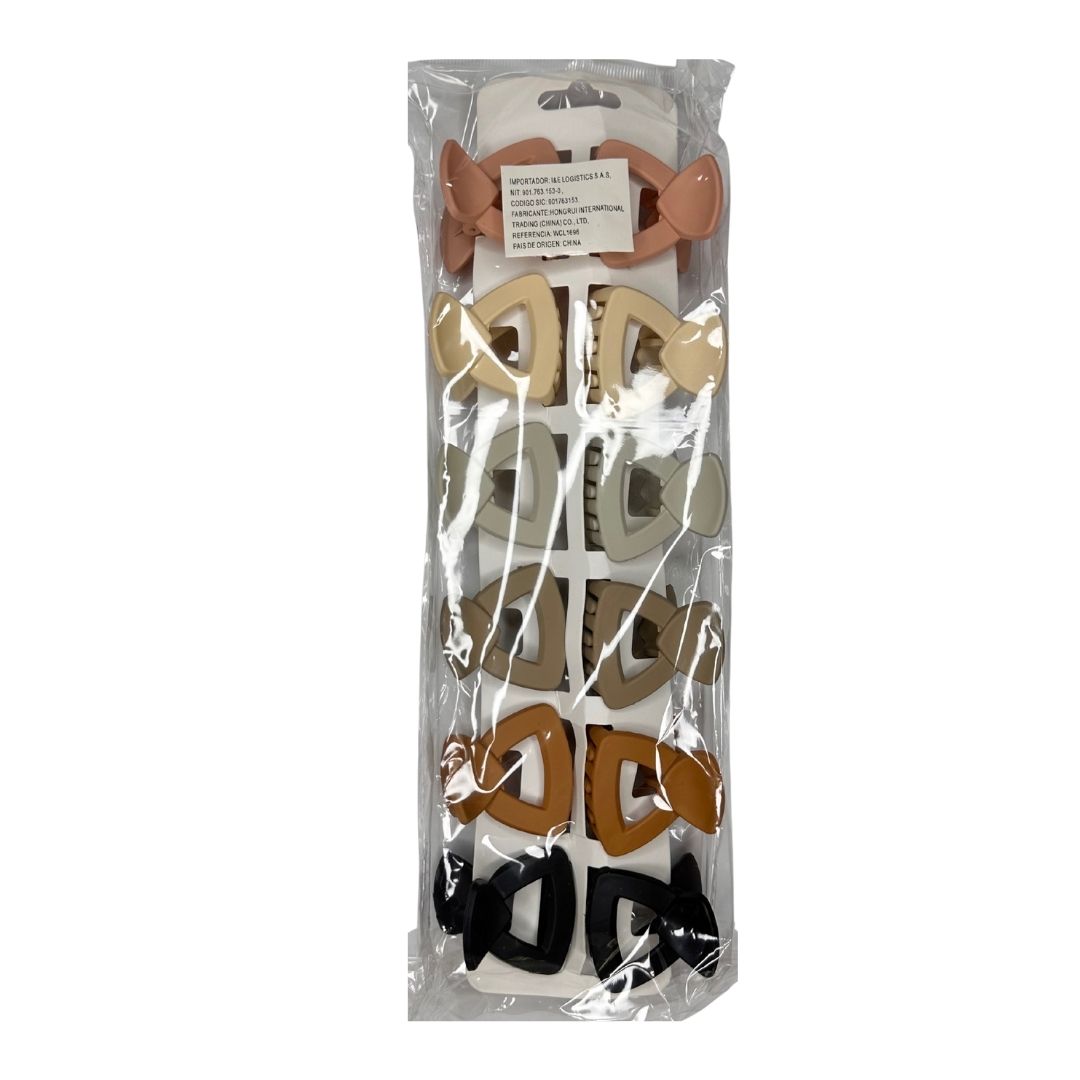 Pinzas para cabello opaca moderna pequeña x 12