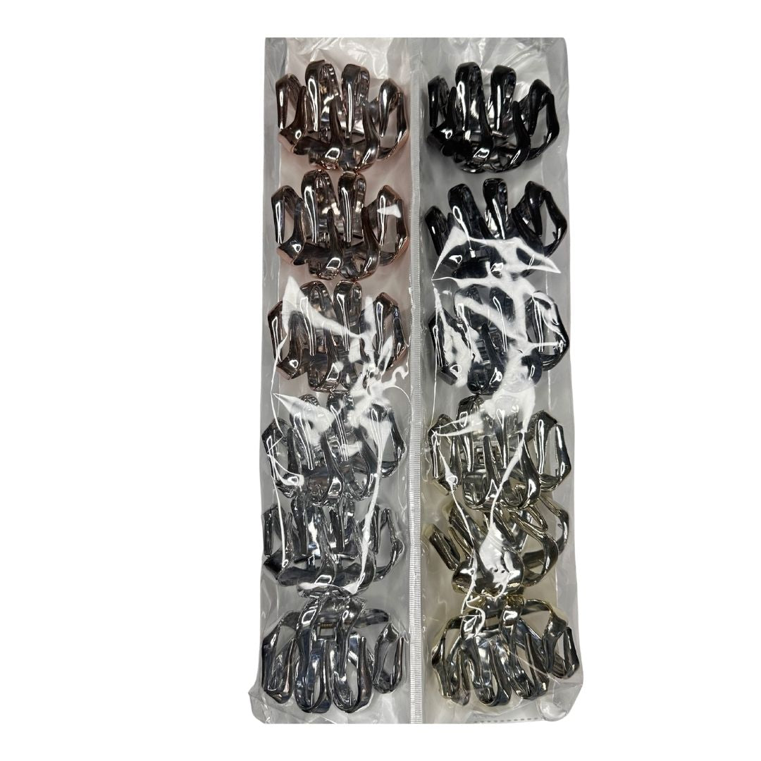 Pinzas para cabello metalizada x 12