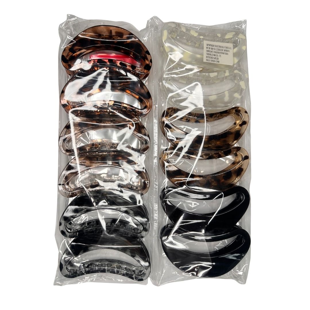 Pinzas para cabello animal print ovalada x 12