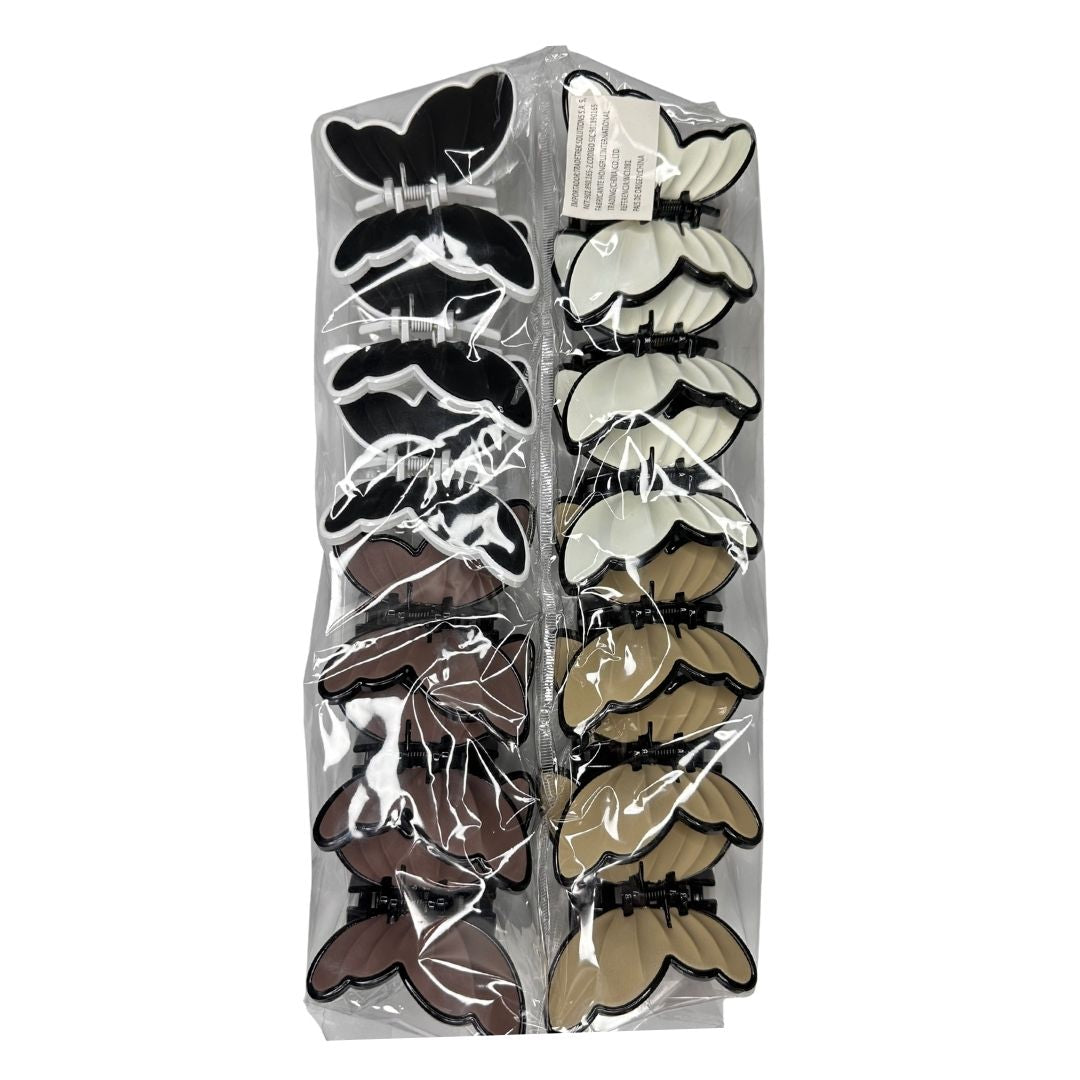 Pinzas para cabello Mariposas x 12
