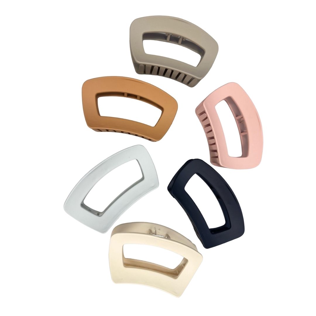 Pinzas para cabello opaca rectangular x 12