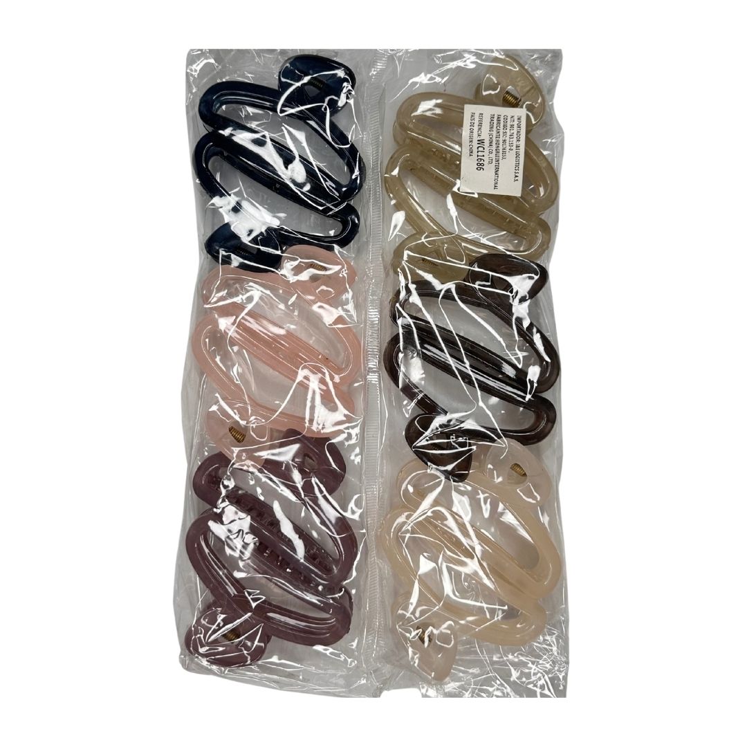 Pinzas para cabello ovalada chic x 12