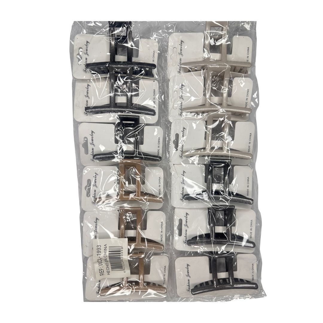Pinzas para cabello square chic x 12