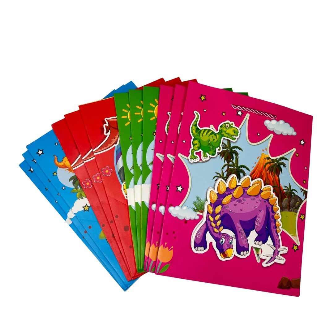 Bolsas de regalo DinoMundo Divertido pack x 12