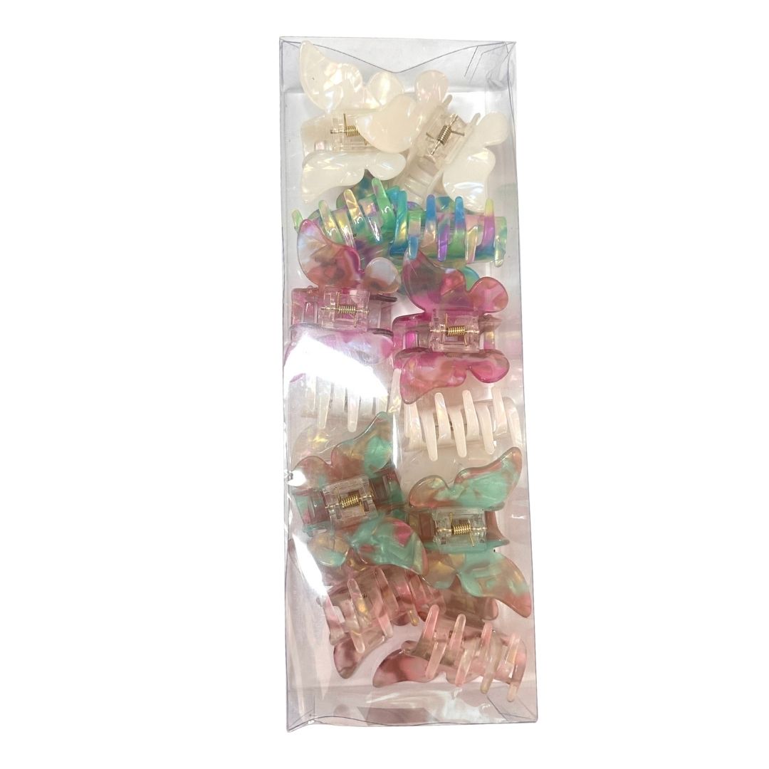 Pinzas para cabello print mariposas x 12