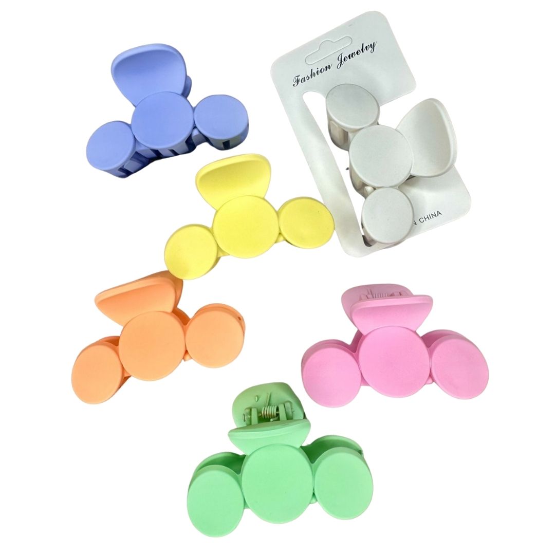 Pinzas para cabello colores círculos x 12