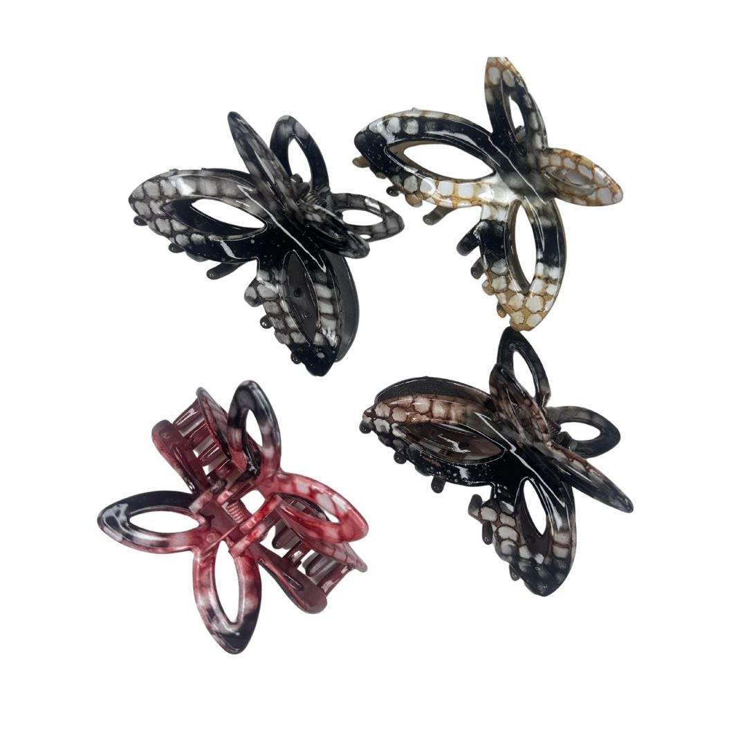 Pinzas para cabello print oscuro moño x 12