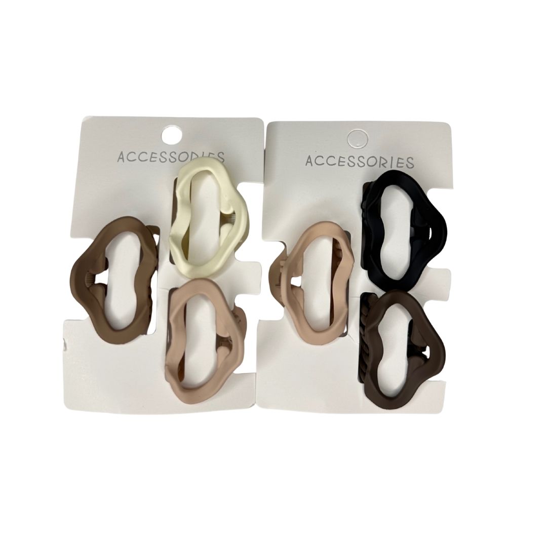 Pinzas para cabello opaca ovalada x 12