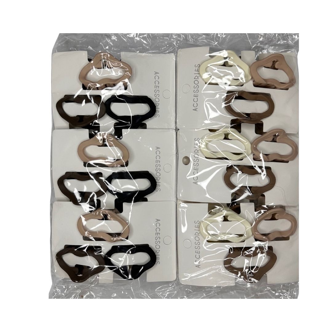 Pinzas para cabello opaca ovalada x 12