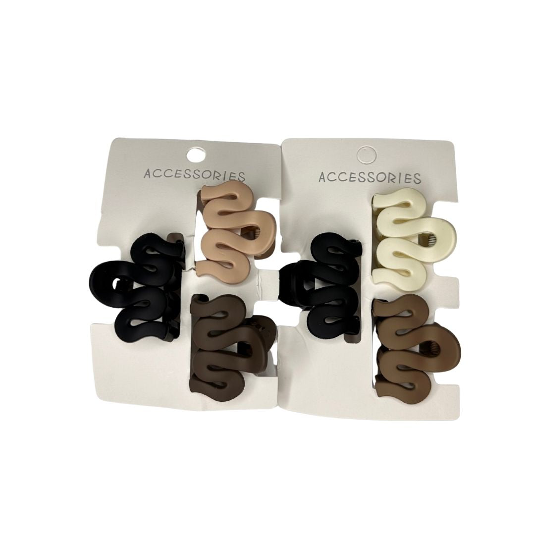 Pinzas para cabello opaca moderna x 12