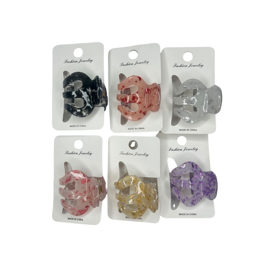 Pinzas para cabello print claro clásica x 12
