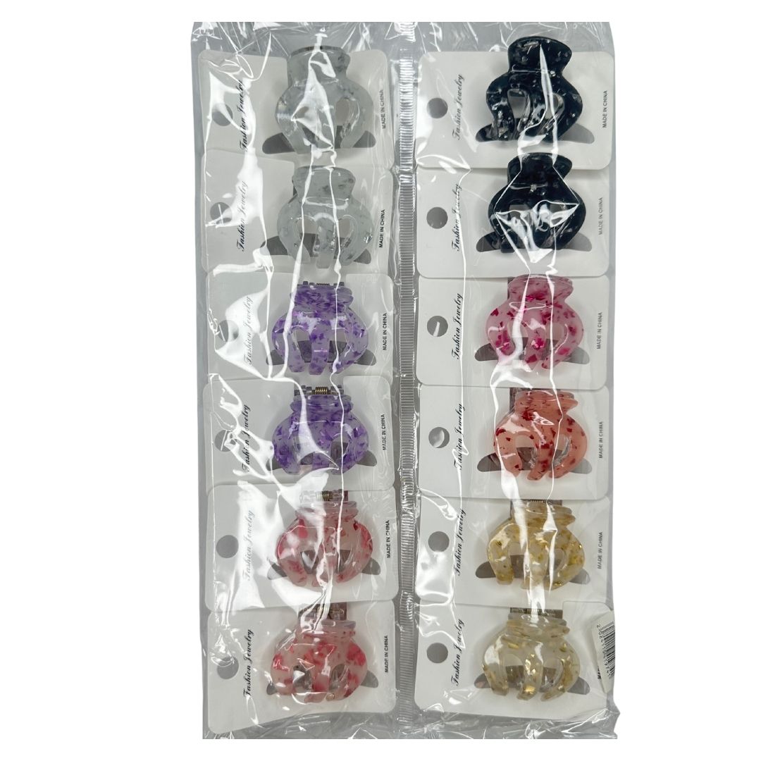 Pinzas para cabello print claro clásica x 12