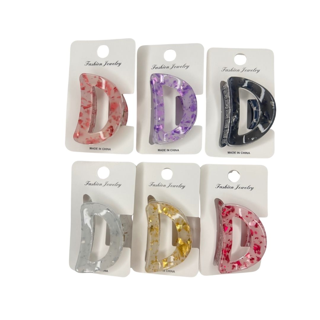 Pinzas para cabello print claro media luna x 12