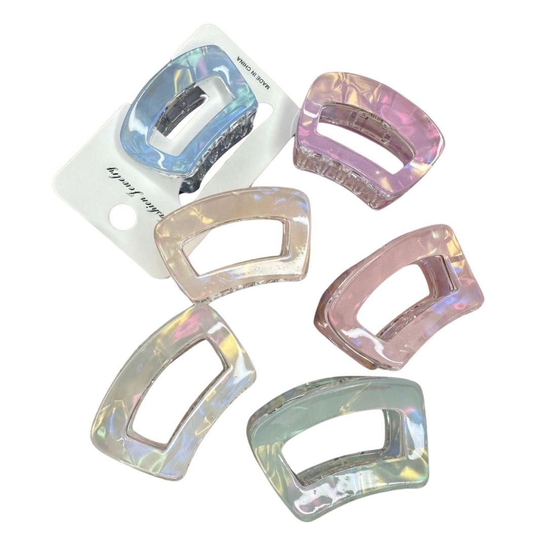 Pinzas para cabello destellos rectangular x 12