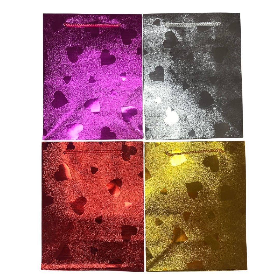 Bolsas de regalo Corazones Metálicos pack x 12