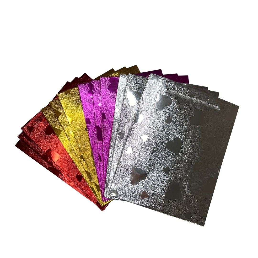 Bolsas de regalo Corazones Metálicos pack x 12