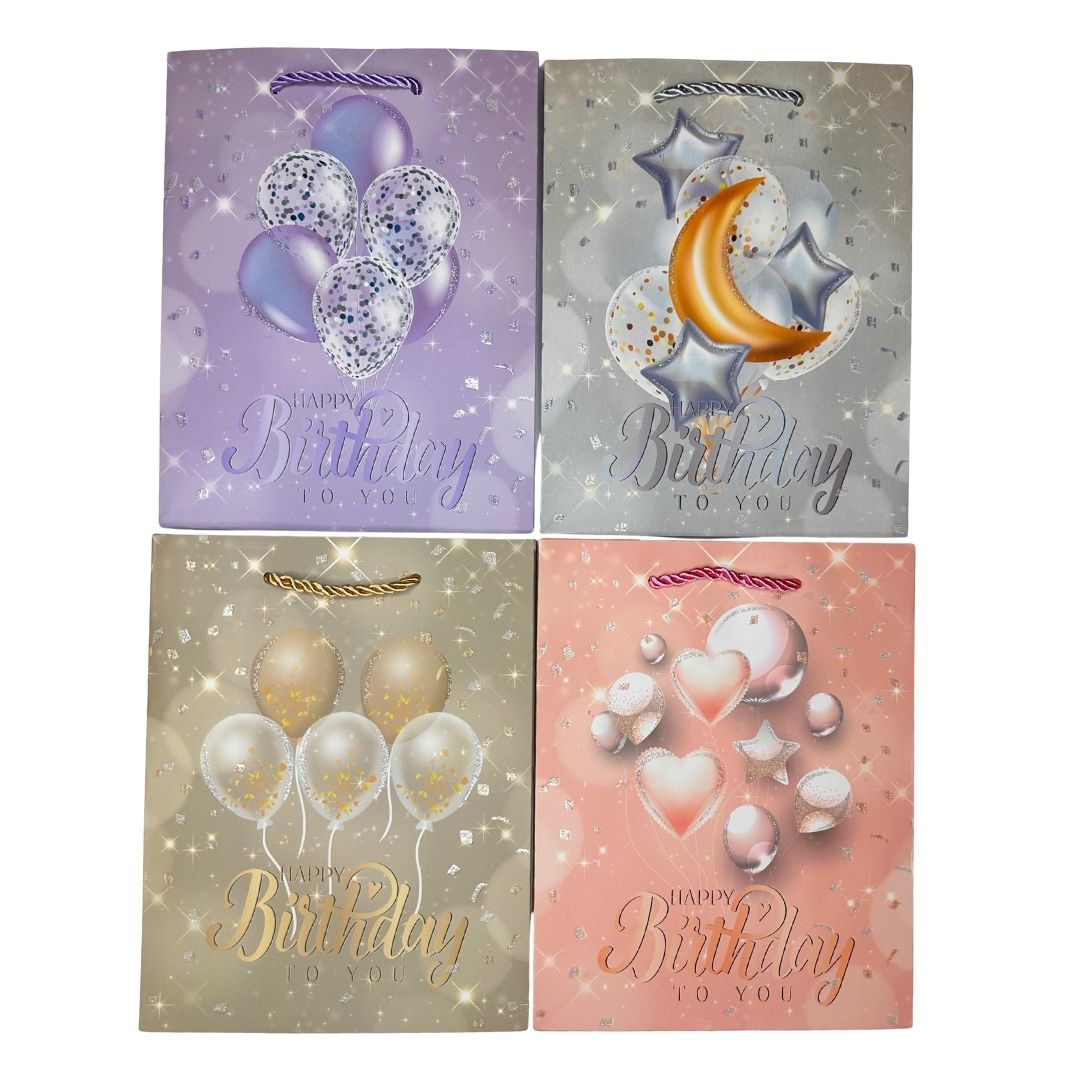 Bolsas de regalo Luna y Globos Mágicos pack x 12