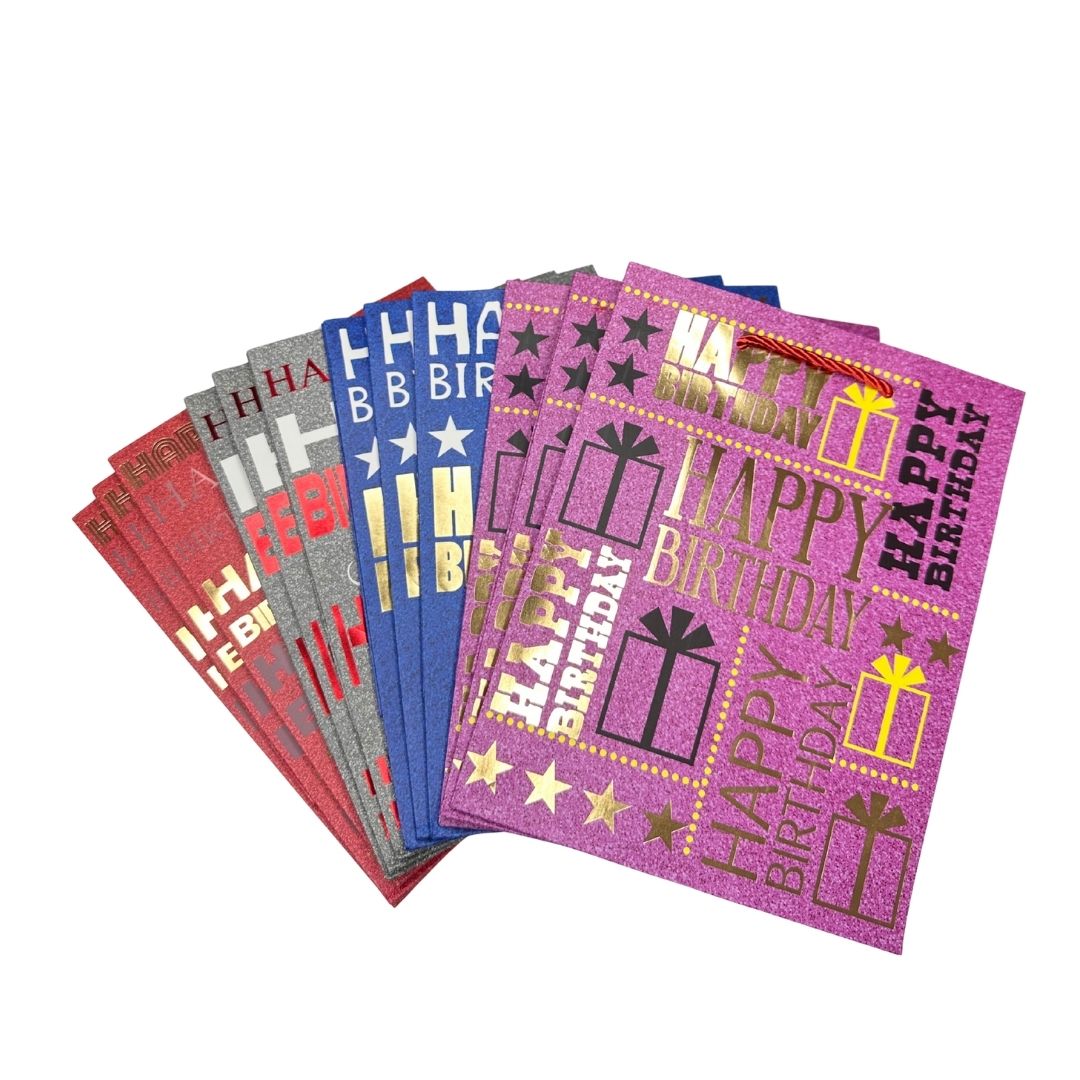 Bolsas de regalo Mensajes de Fiesta pack x 12
