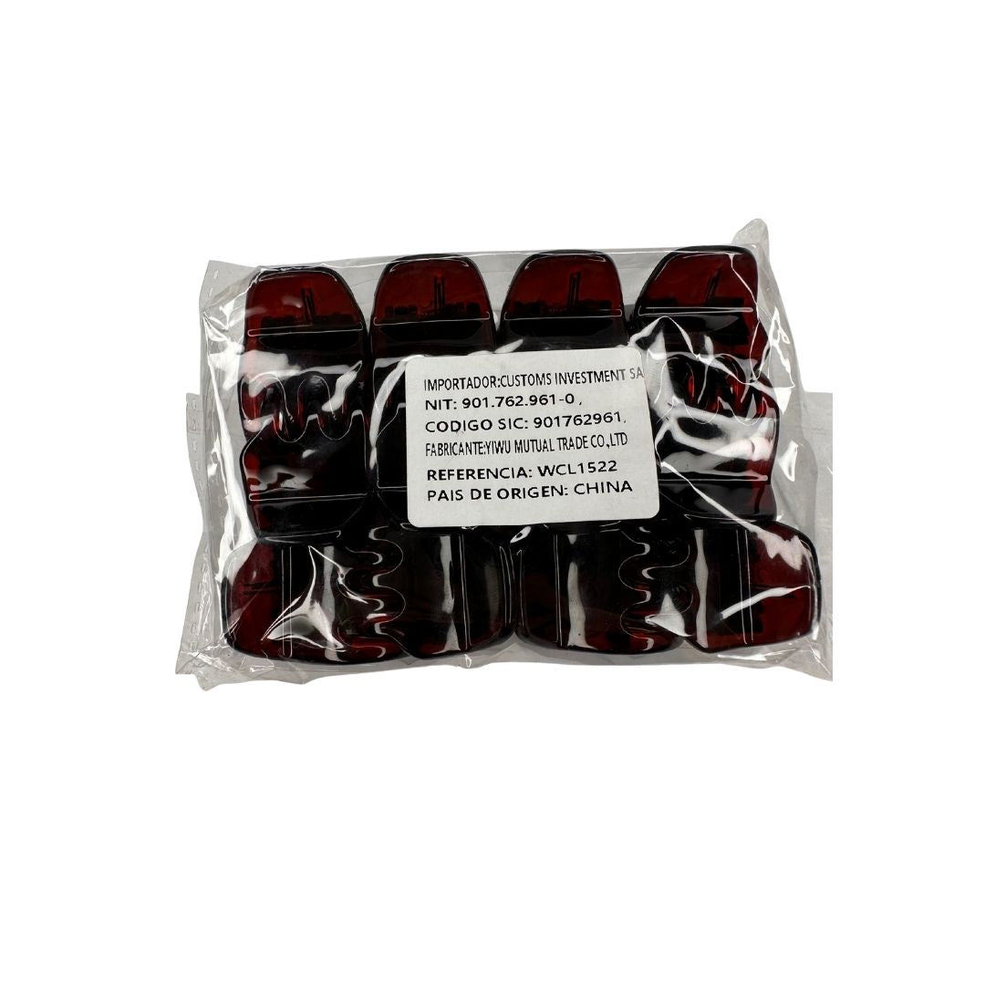 Pinzas para cabello imitación carey Tradicional x 12 unid
