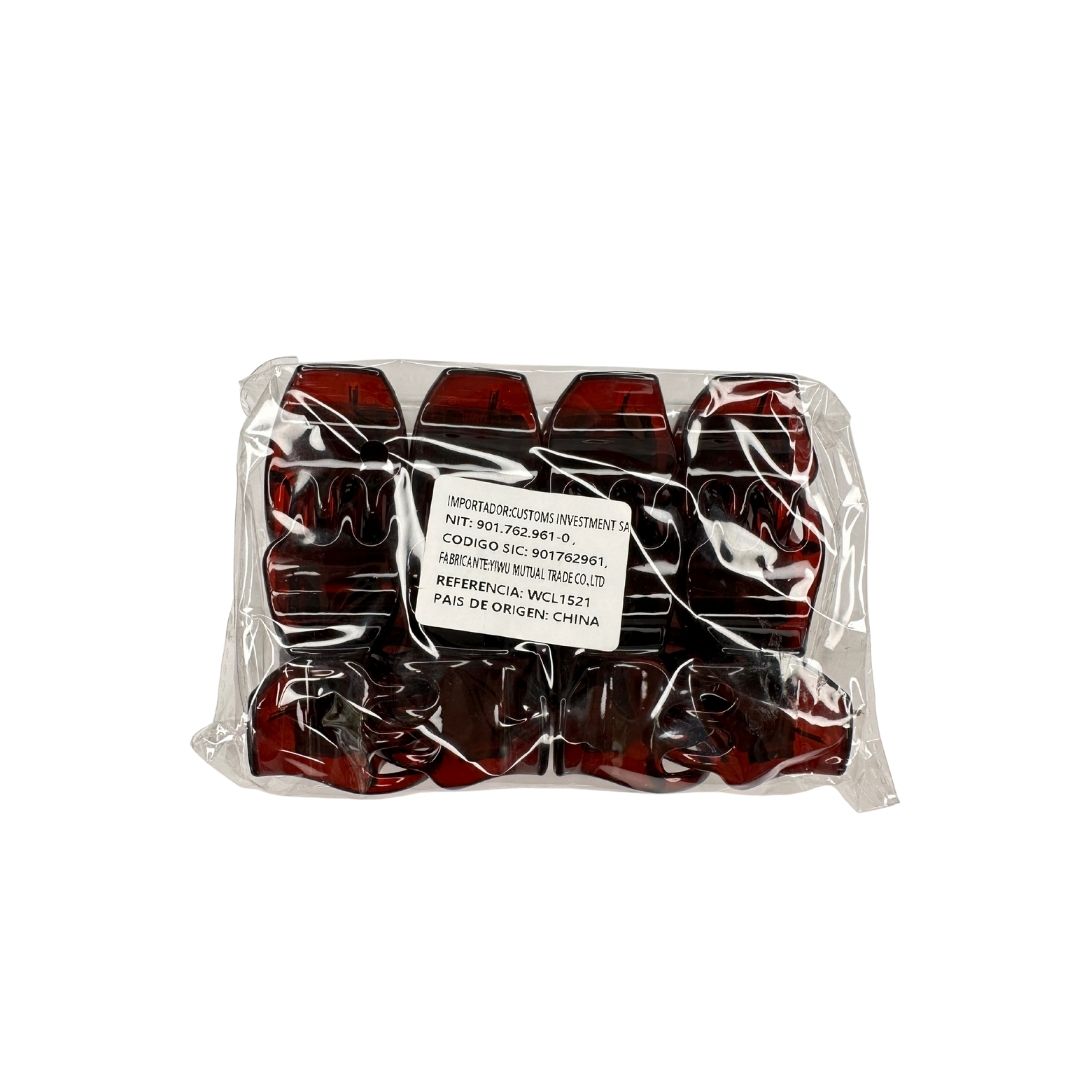 Pinzas para cabello imitación carey Tradicional x 12 unid