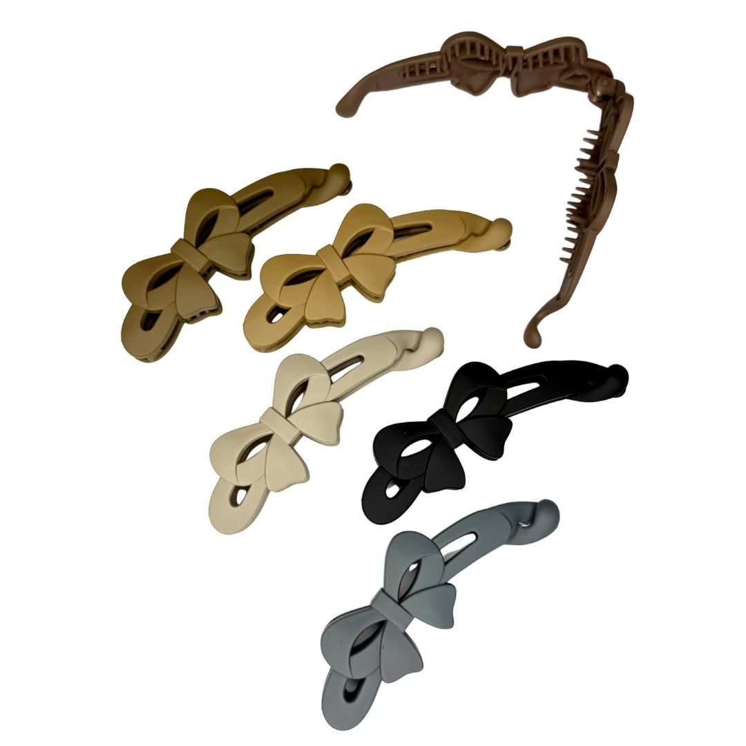 Pinzas para cabello lineal moños x 12