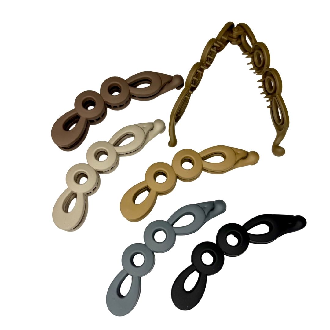 Pinzas para cabello lineal círculos x 12