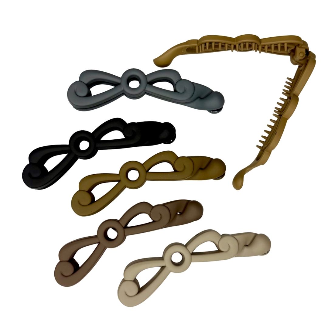 Pinzas para cabello lineal moño x 12
