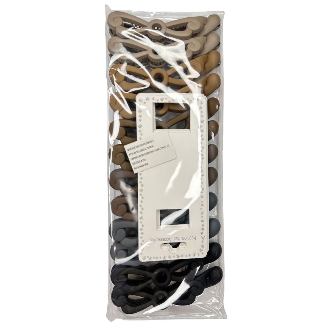 Pinzas para cabello lineal moño x 12