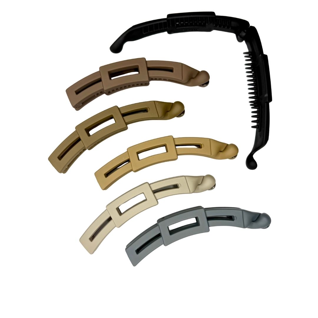 Pinzas para cabello lineal rectángulo x 12