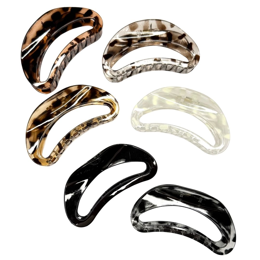 Pinzas para cabello animal print ovalada x 12