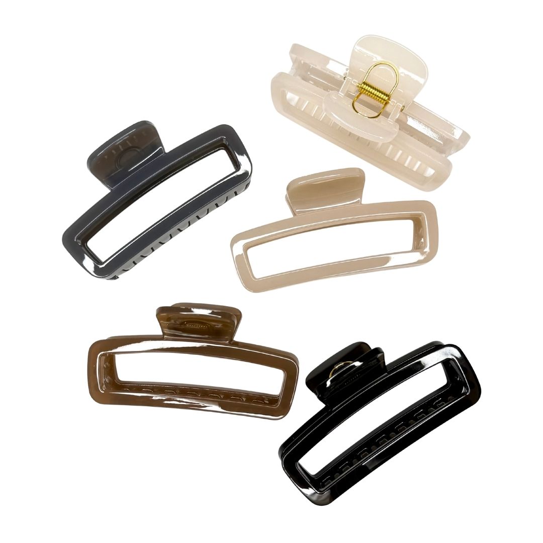 Pinzas para cabello lujo rectángulo x 12
