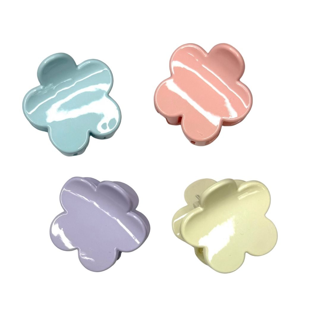 Pinzas para cabello pastel flores x 12