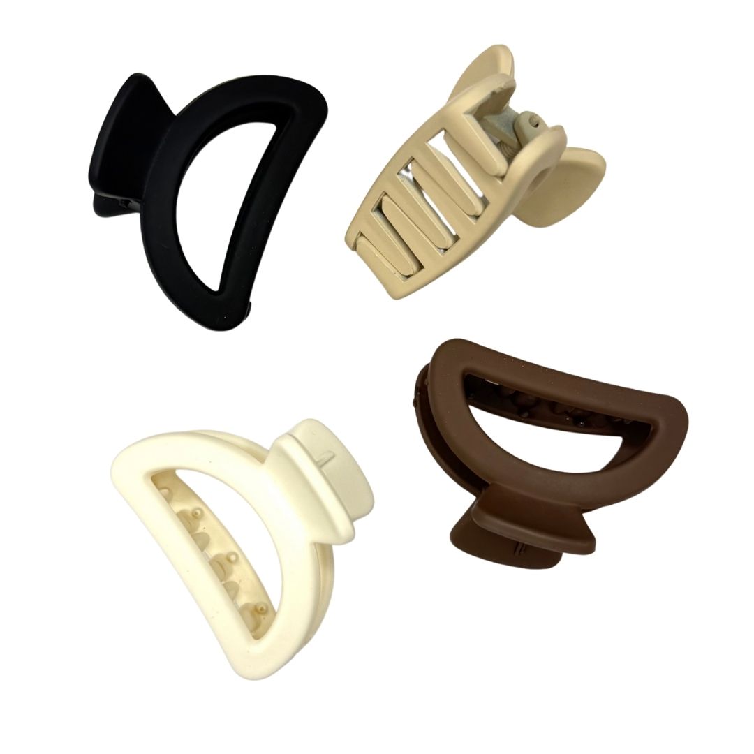 Pinzas para cabello opaca ovalada x 12