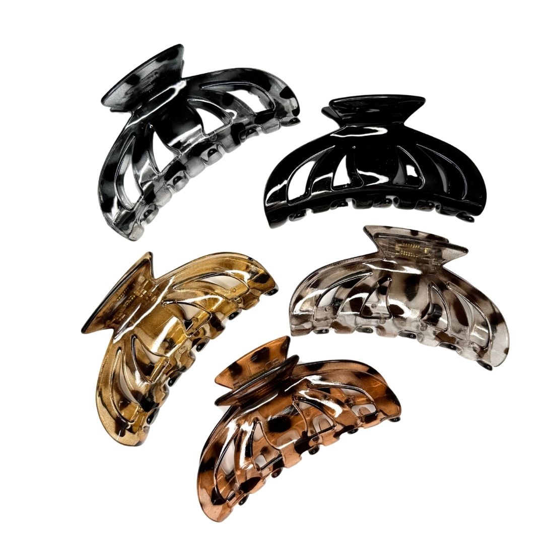 Pinzas para cabello animal print moño x 12