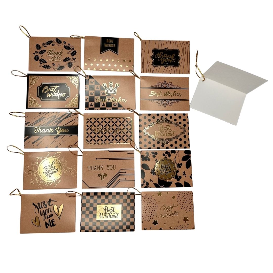 Tarjetas De: Para: Kraft Doradas x 120 unid