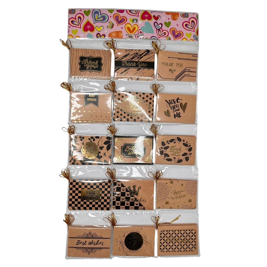 Tarjetas De: Para: Kraft Doradas x 120 unid