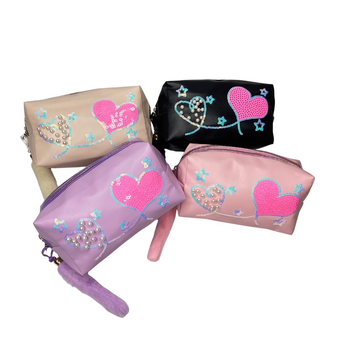 Cosmetiquera Sweet Hearts x 4 Colores