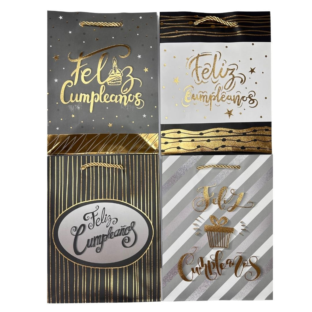 Bolsas de regalo Oro y Glamour pack x 12