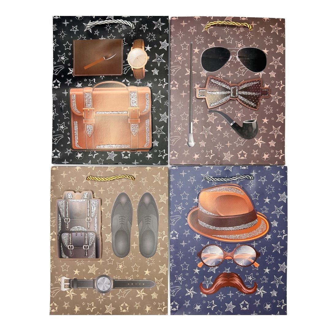 Bolsas de regalo Elegancia Masculina pack x 12