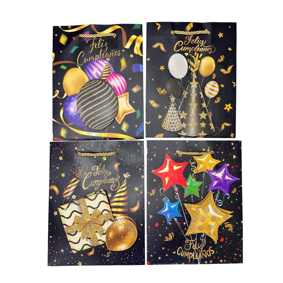 Bolsas de regalo Lujo de Cumpleaños pack x 12
