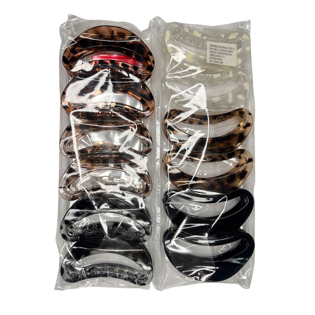 Pinzas para cabello animal print ovalada x 12