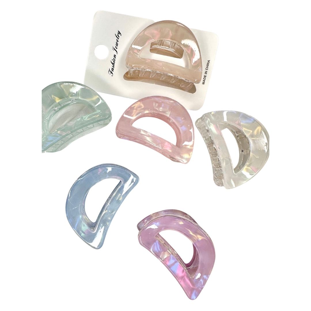 Pinzas para cabello destellos Media Luna x 12
