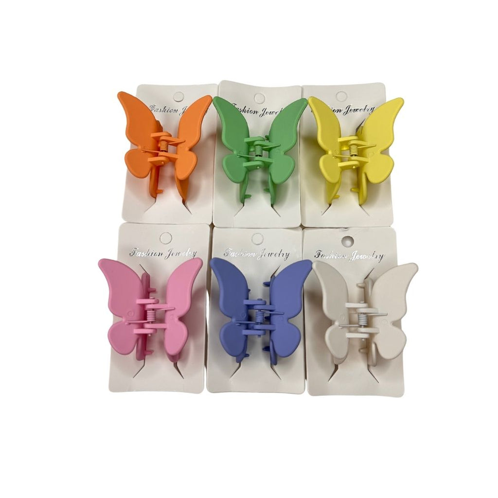 Pinzas para cabello colores maripositas x 12