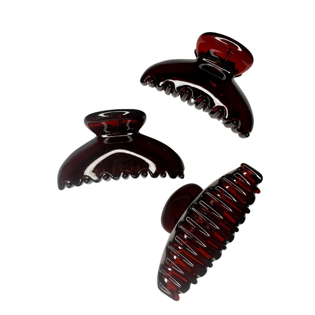 Pinzas para cabello imitación carey arco grande x 12