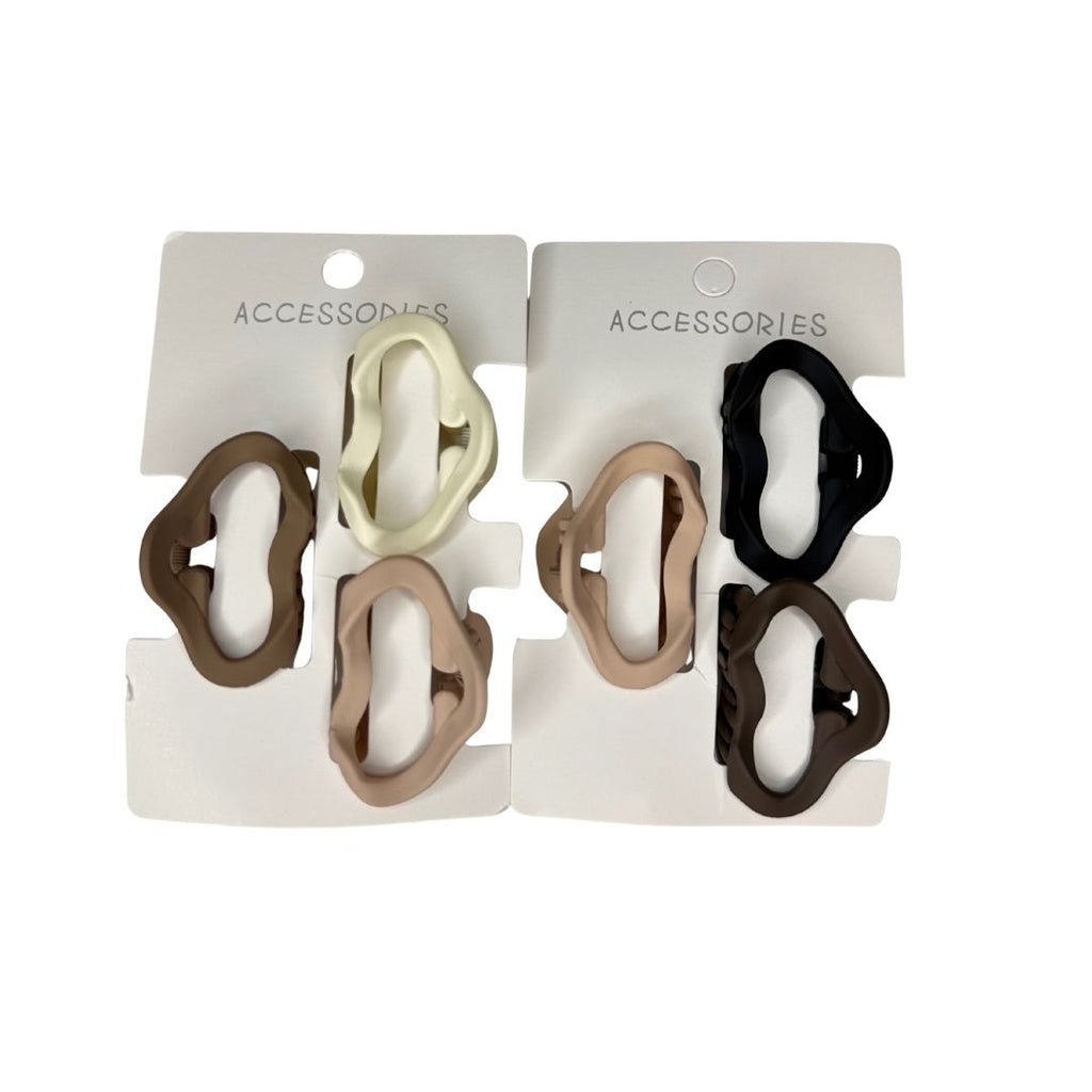Pinzas para cabello opaca ovalada x 12