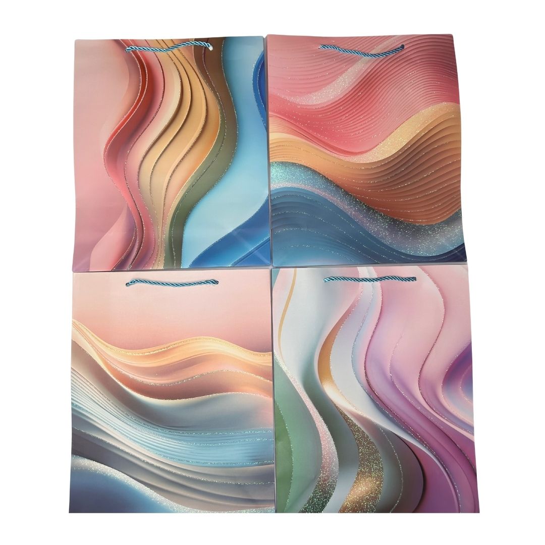 Bolsas de regalo Ondas de Color pack x 12
